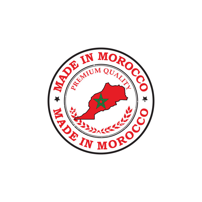 矢量抽象摩洛哥制造的优质标签设计