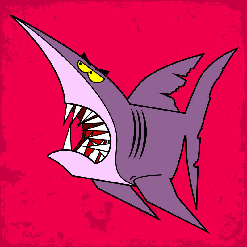 抽象矢量凶猛的鲨鱼插图设计