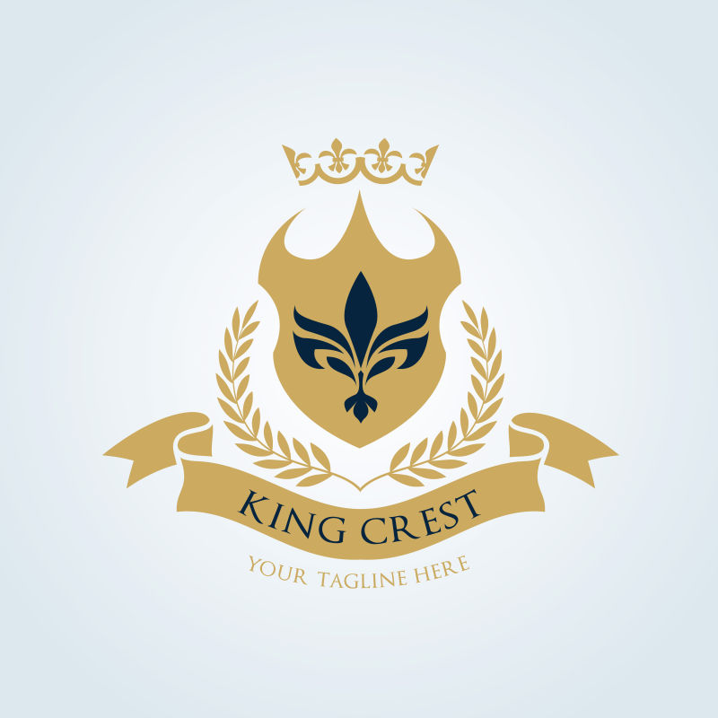 国王盾徽豪华酒店标志模板