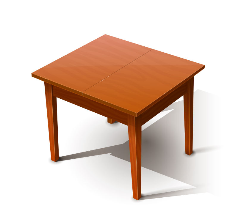 创意矢量木制桌子设计插图