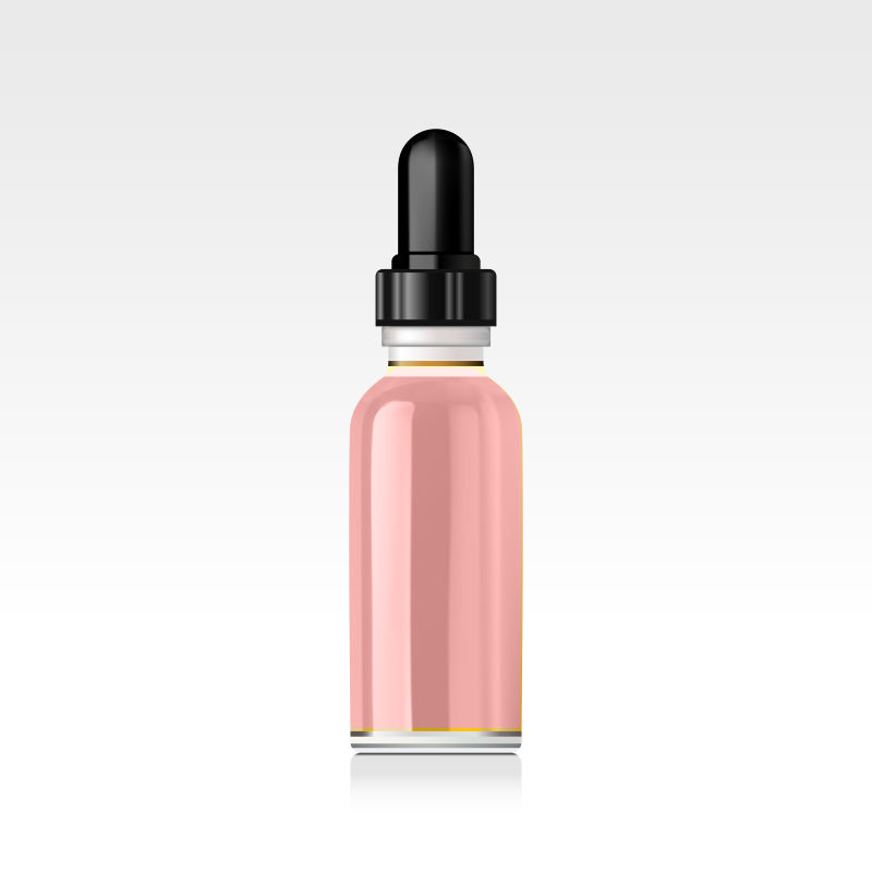 创意矢量粉色护肤精油瓶设计