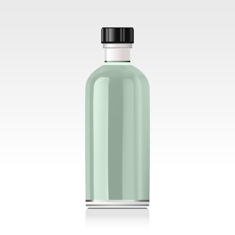 抽象矢量现代绿色精油瓶设计