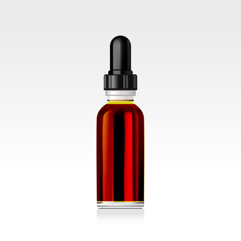 抽象矢量现代红色精油护肤瓶创意设计