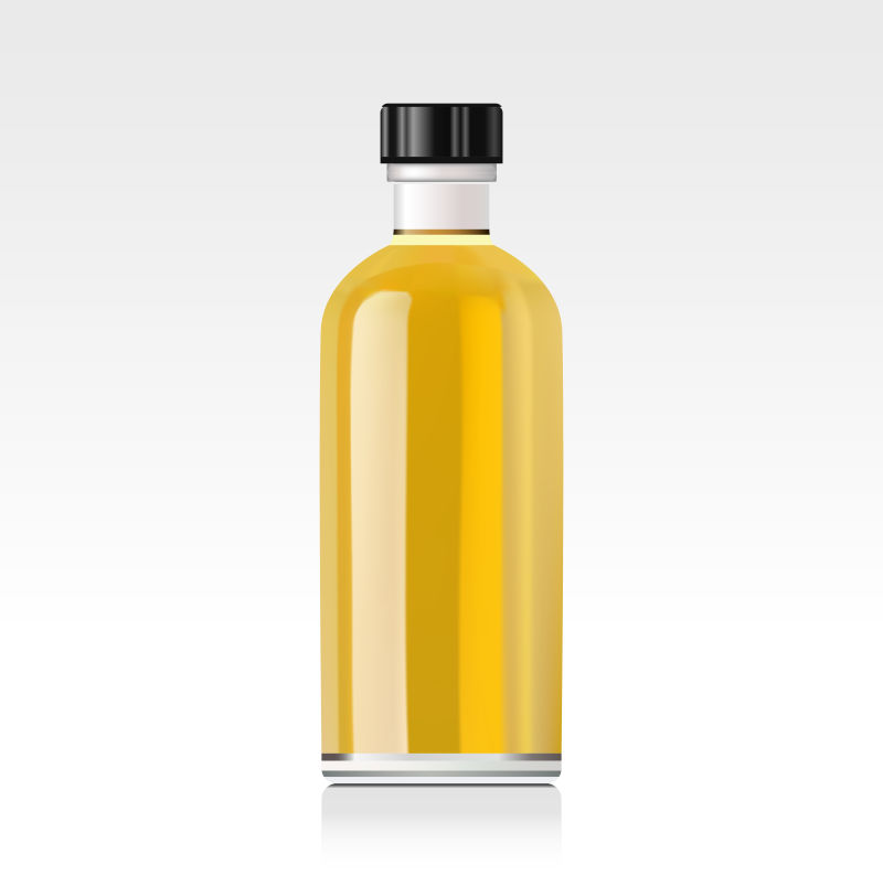 抽象矢量现代黄色精油瓶设计
