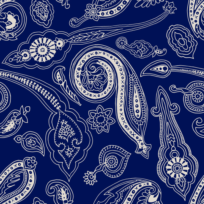 抽象矢量现代蓝色装饰纹样无缝背景设计