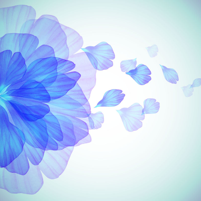 抽象矢量美丽蓝色花卉元素背景