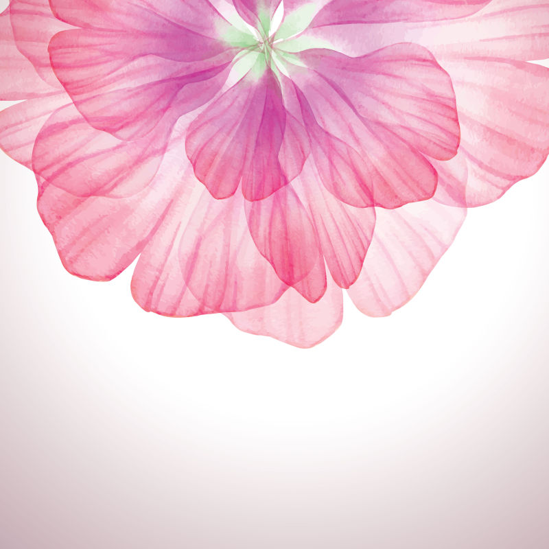 抽象矢量粉色花卉水彩背景设计
