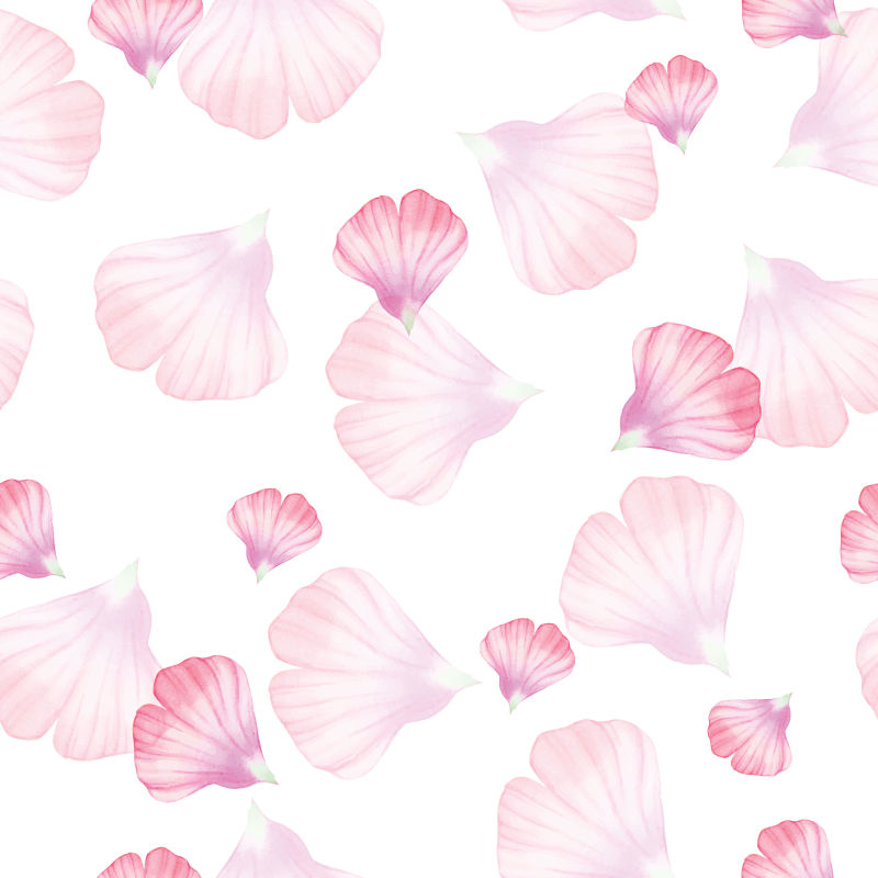 创意矢量现代粉色花卉元素无缝背景