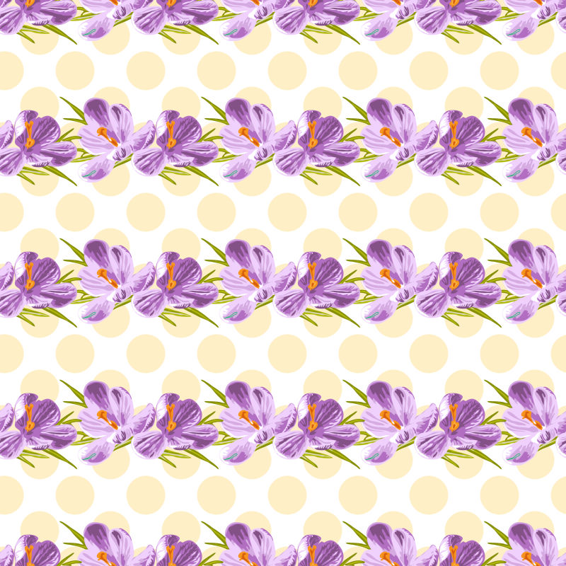 抽象矢量现代紫色花卉元素装饰无缝背景设计