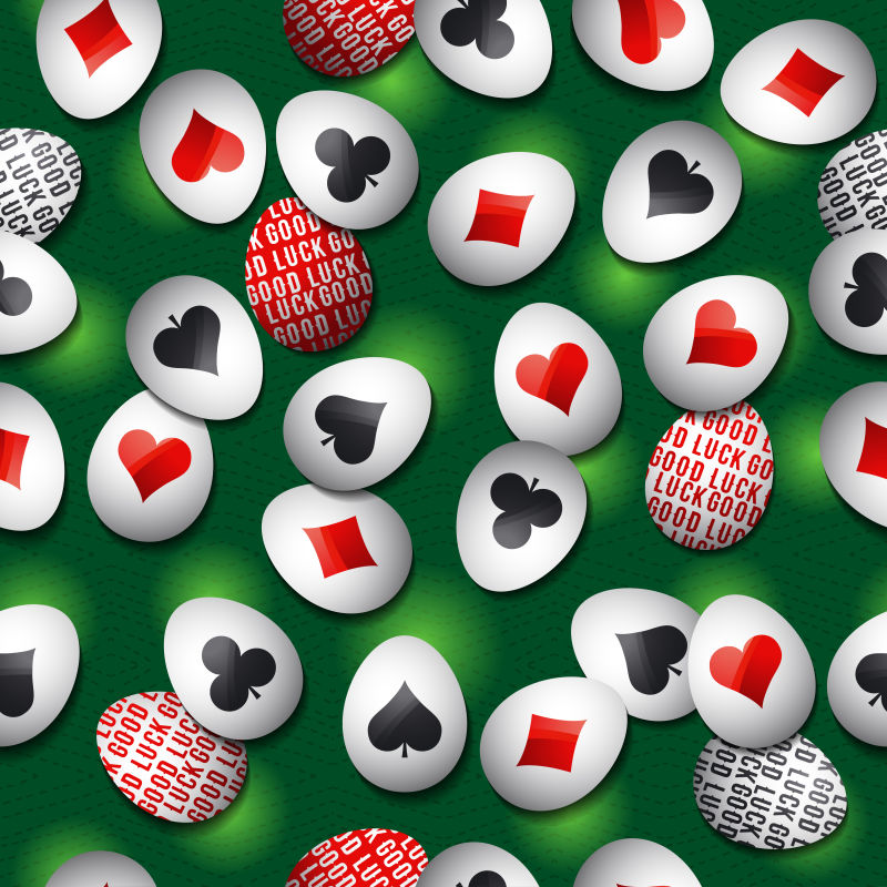 抽象矢量赌场元素装饰的彩蛋背景