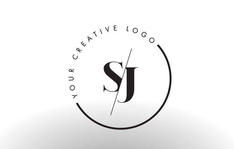 矢量切割风格的字母sj标志设计