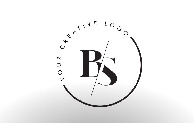 矢量切割风格的字母bs标志设计
