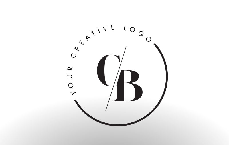 矢量切割风格的字母cb标志设计