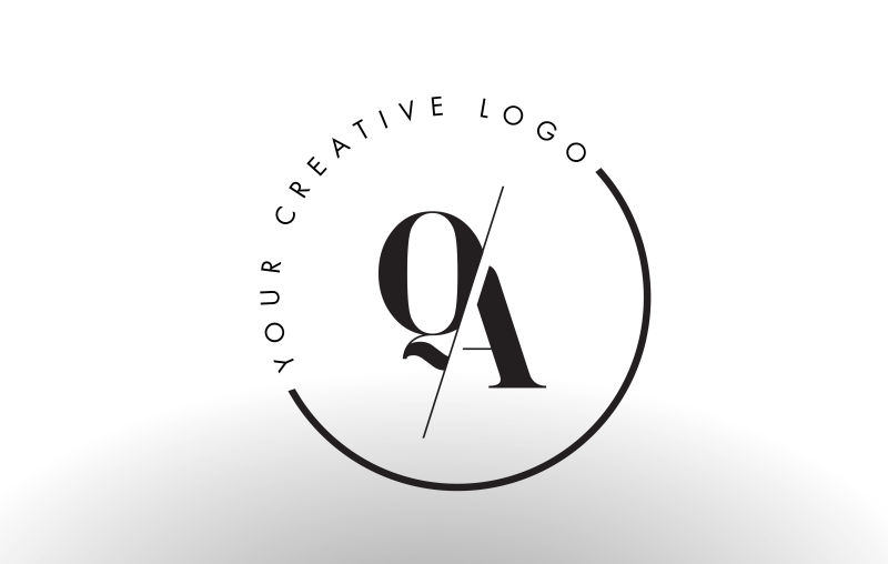 矢量切割风格的字母qa标志设计