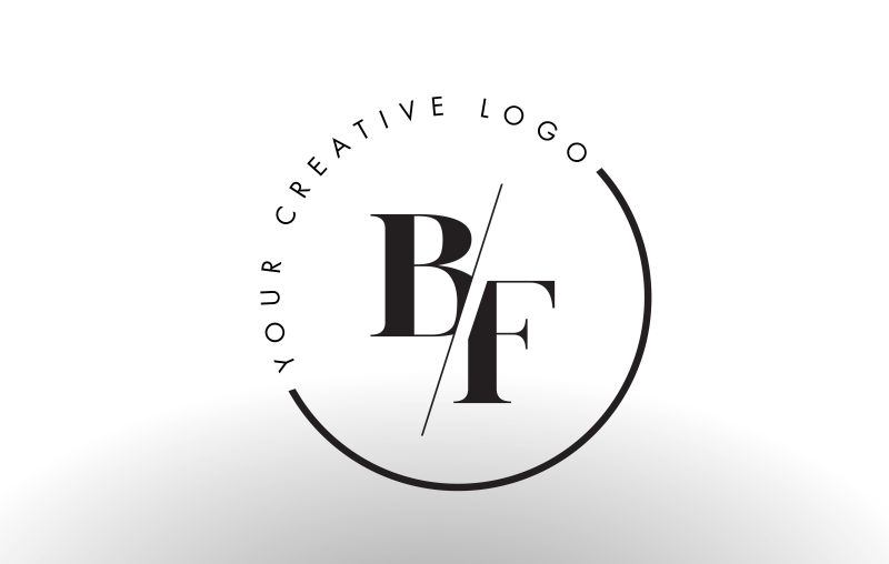 矢量切割风格的字母bf标志设计