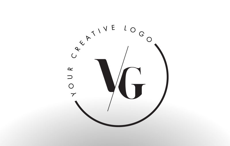矢量切割风格的字母vg标志设计