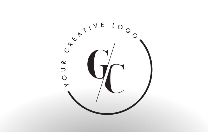 矢量切割风格的字母gc标志设计