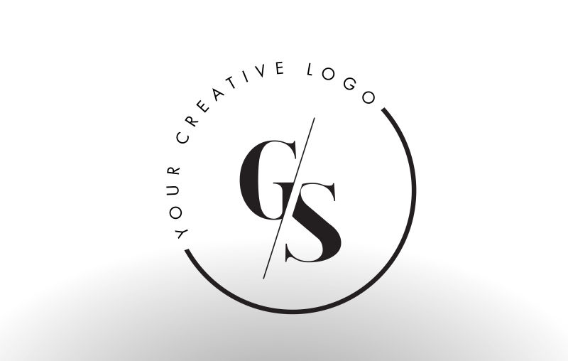 矢量切割风格的字母gs标志设计