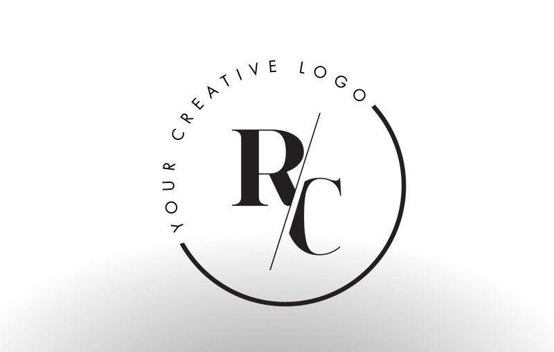 矢量切割风格的字母rc标志设计