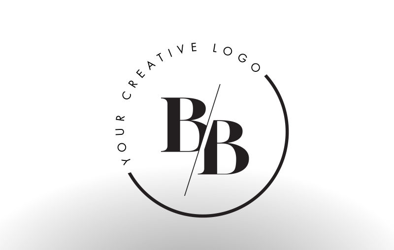 矢量切割风格的字母bb标志设计