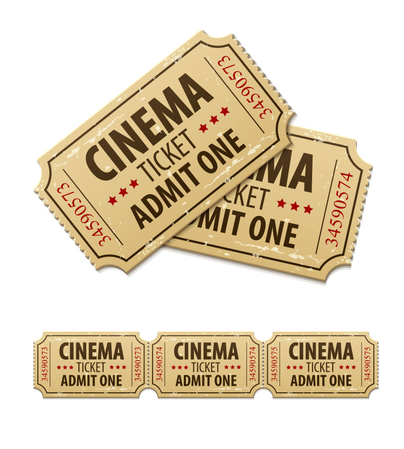 旧电影院电影票
