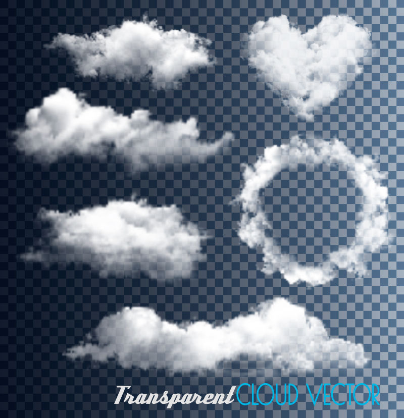 创意矢量现代白云设计元素插图