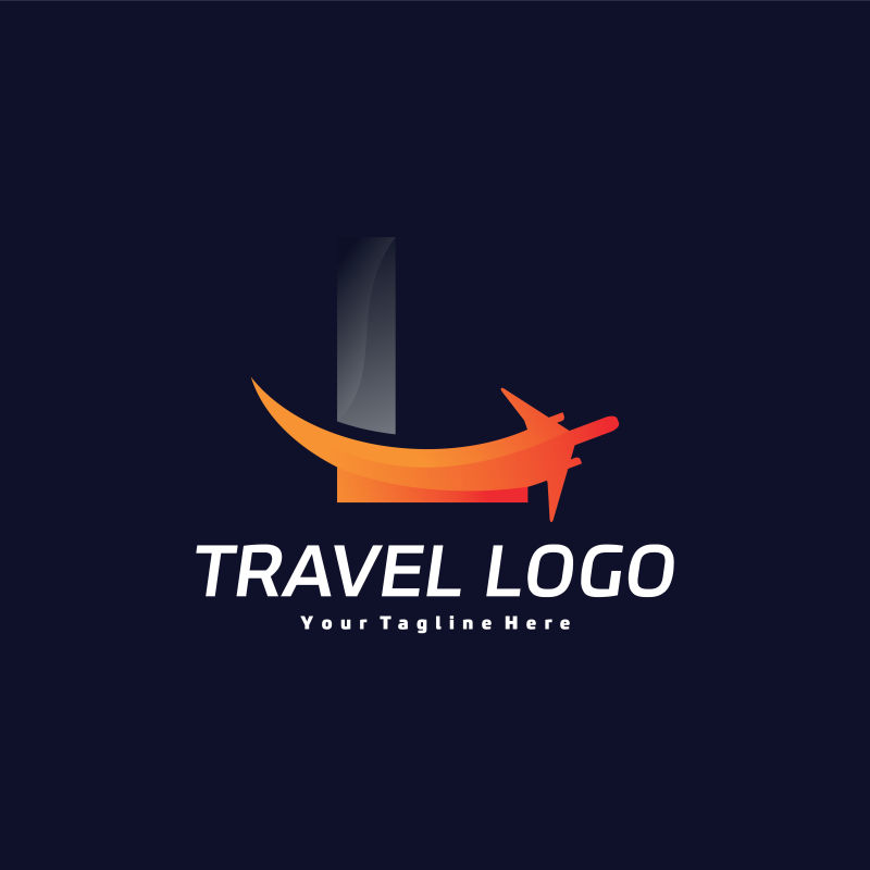 抽象矢量字母l的旅游标志设计