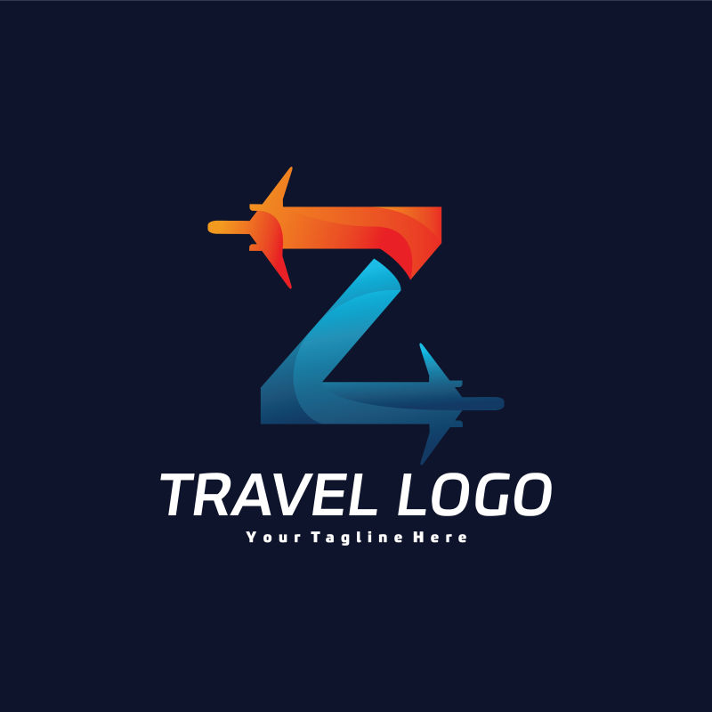 矢量现代字母z元素的旅游标志