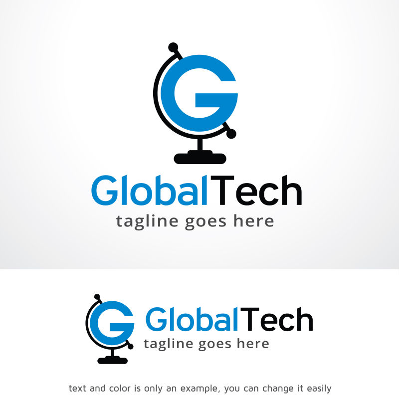 抽象矢量全球主题的字母g标志设计