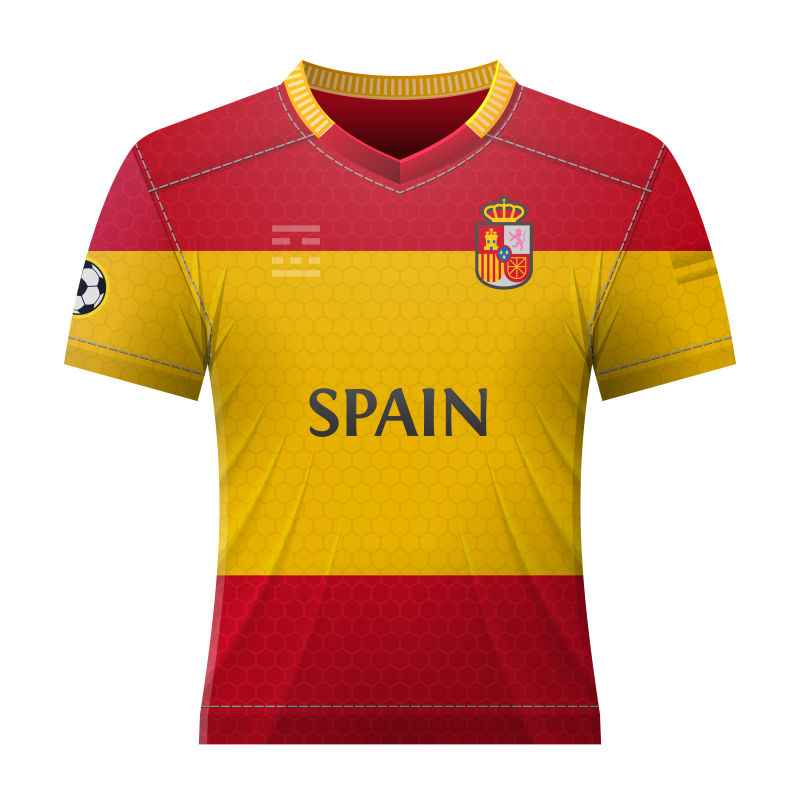 抽象矢量西班牙国家队球衣设计