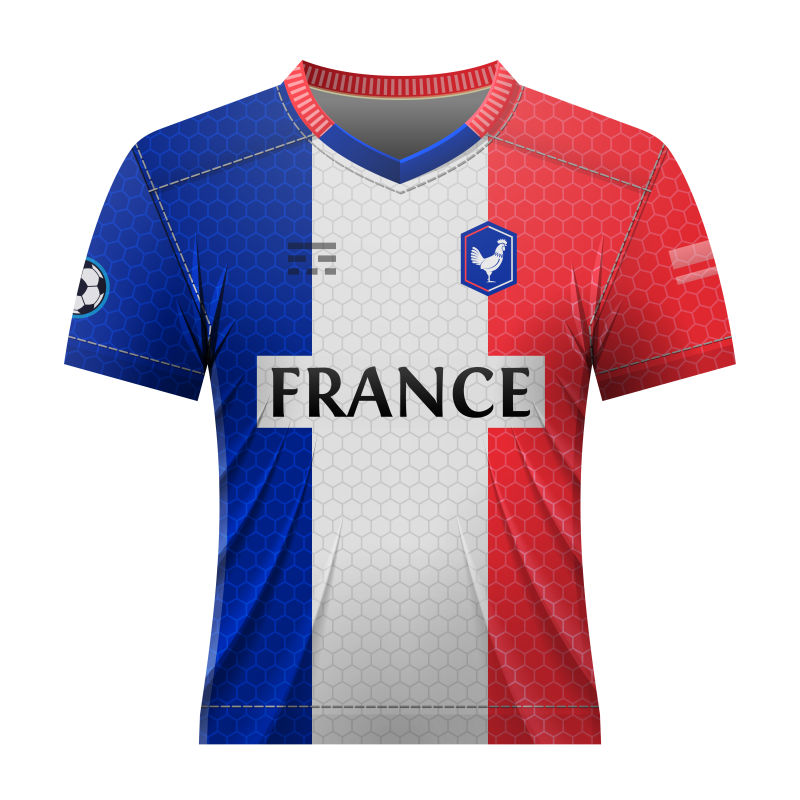抽象矢量法国国家队球衣设计