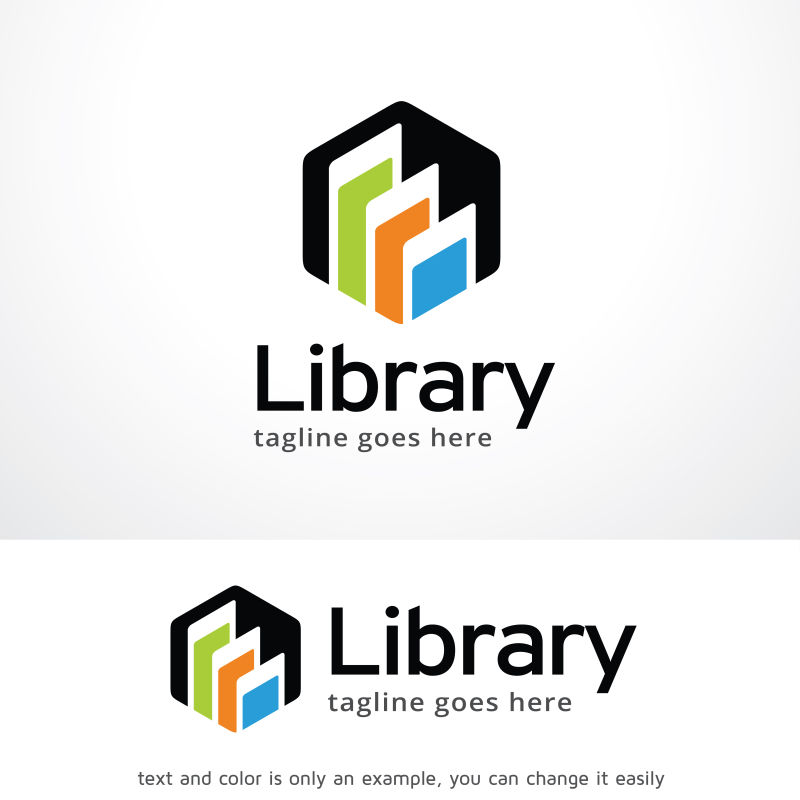 抽象矢量创意图书馆标志设计
