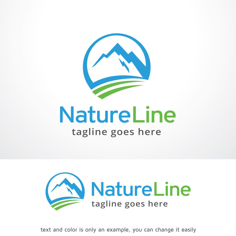 创意矢量自然山体标志设计