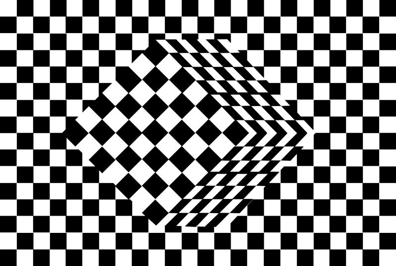 矢量黑白立方体光学错觉设计插图