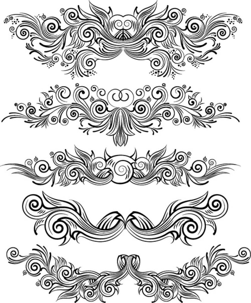 抽象矢量古典花纹装饰的设计元素