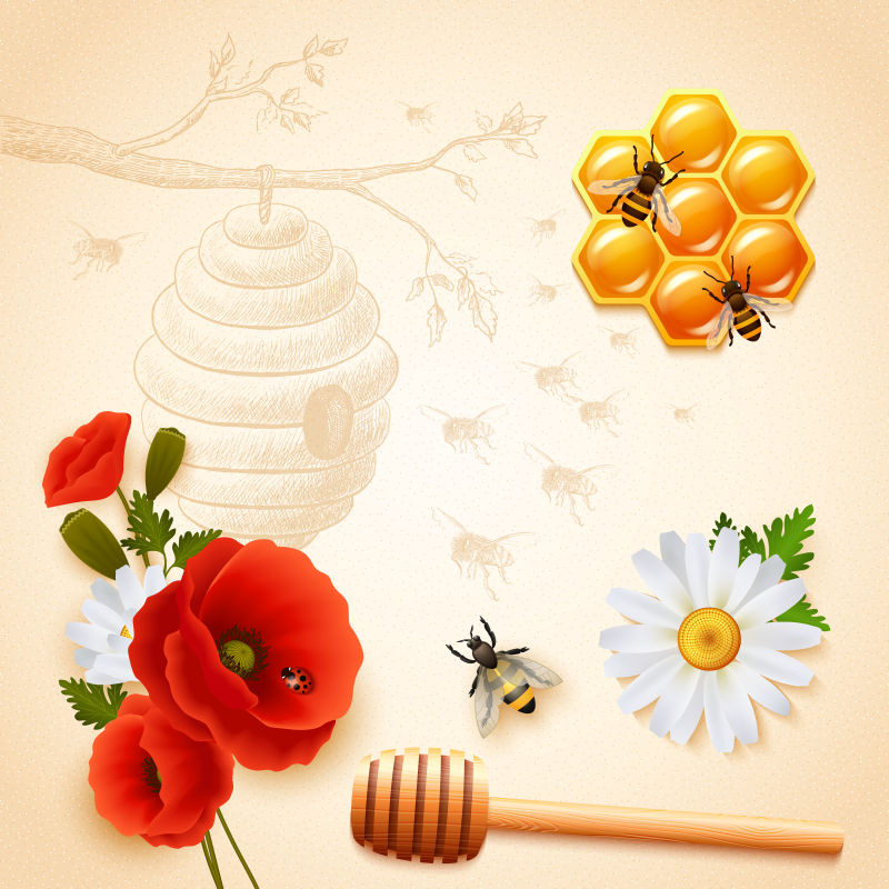 彩色蜂蜜组合物