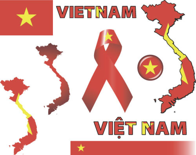 越南图标-代表越南的一组矢量图形图像和符号-文中用越南语说越南