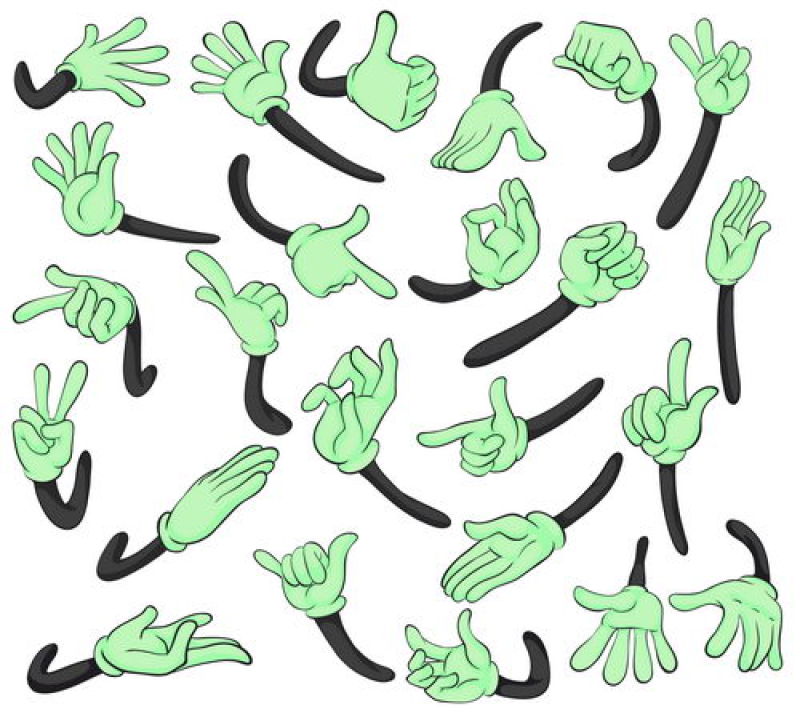 抽象矢量现代绿色手势插图设计
