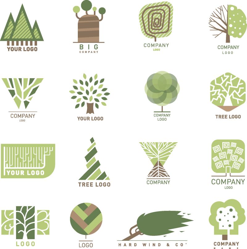 创意矢量绿色生态主题的设计元素