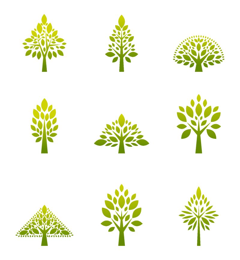 矢量创意绿色树木设计元素