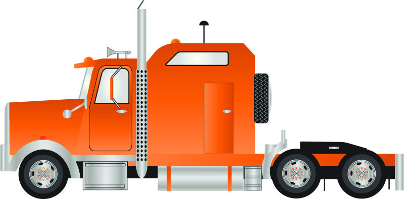 抽象矢量橙色运输卡车设计