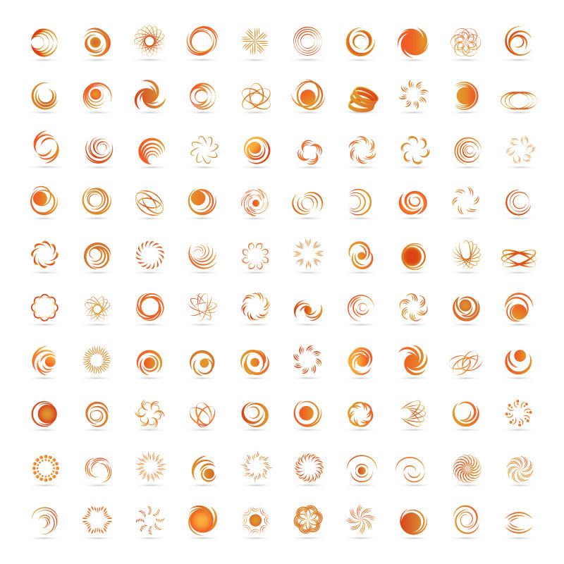 抽象矢量创意橙色圈形图标设计