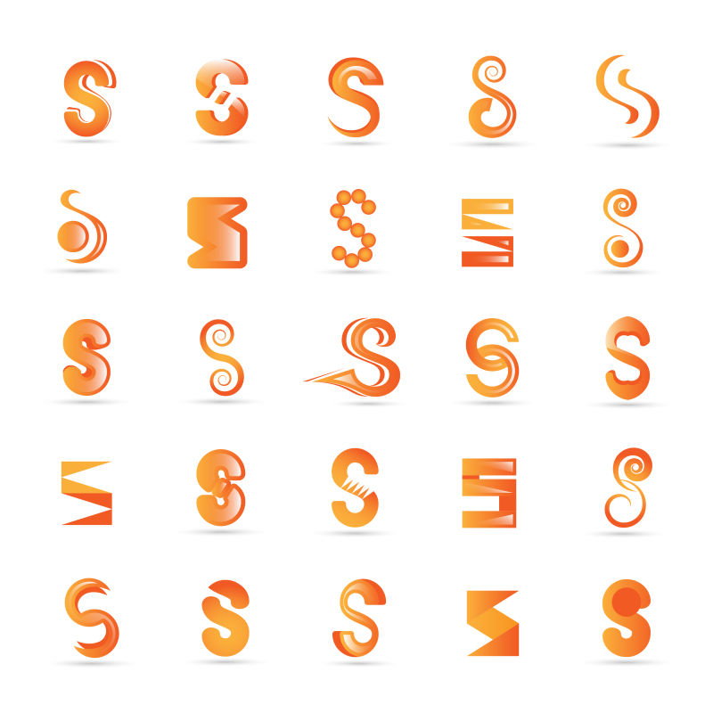 抽象矢量橙色创意字母s图标设计