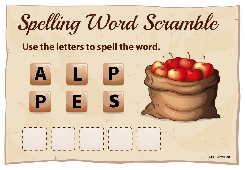 用单词苹果拼写单词拼写游戏