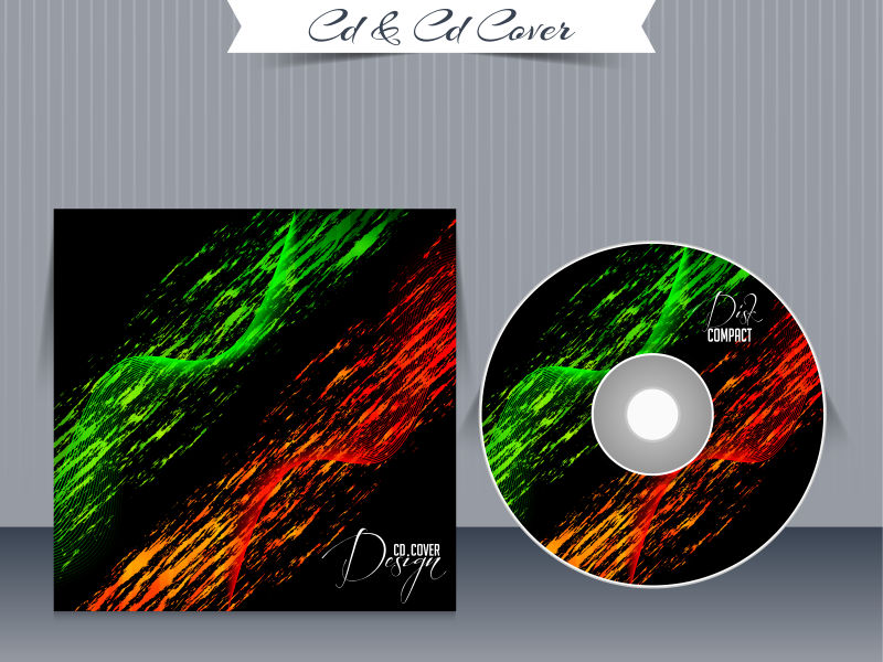CD封面设计模板-矢量插图