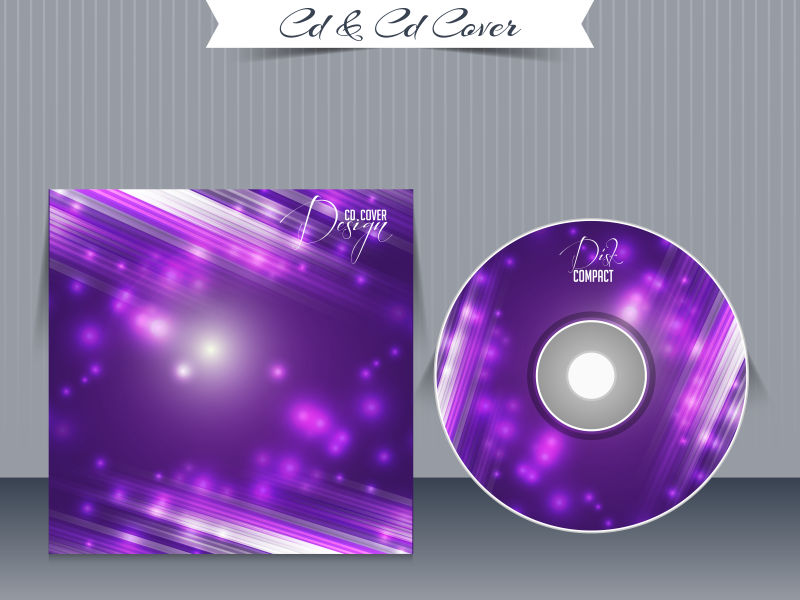 矢量CD封面-紫色和蓝色-带上箭头和文字空间-EPS 10-矢量图