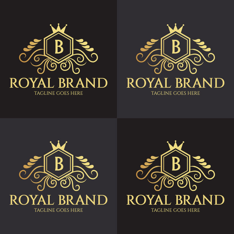 皇家品牌标志设计模板-豪华标志设计理念-矢量图