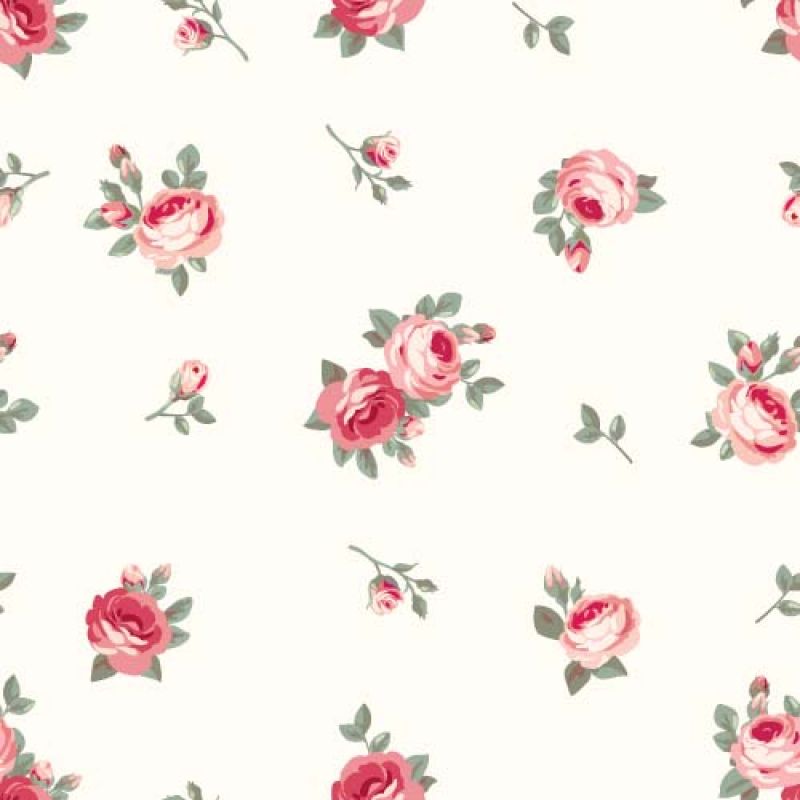 光栅版本-带粉色玫瑰的无缝复古图案