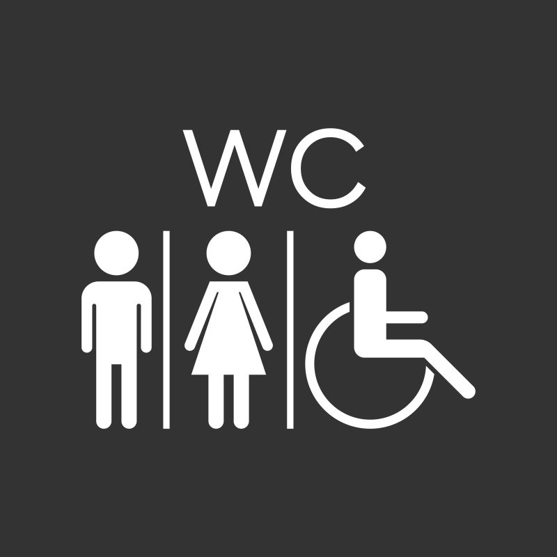 抽象矢量现代厕所主题的标志设计