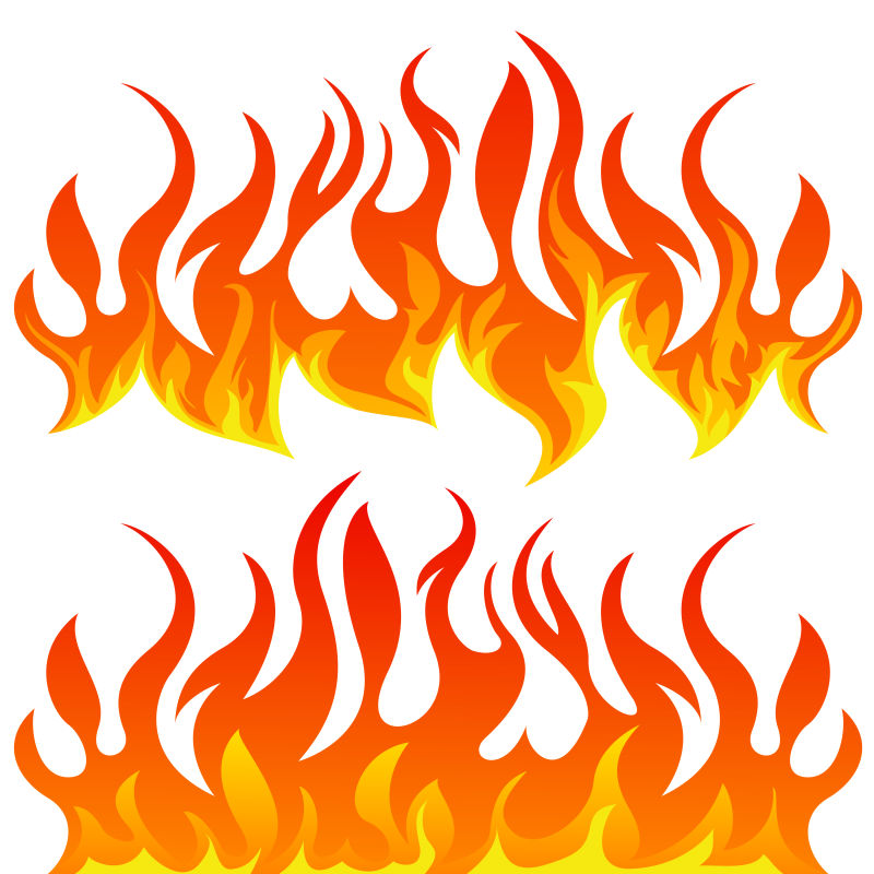 抽象矢量现代燃烧的火焰设计元素插图